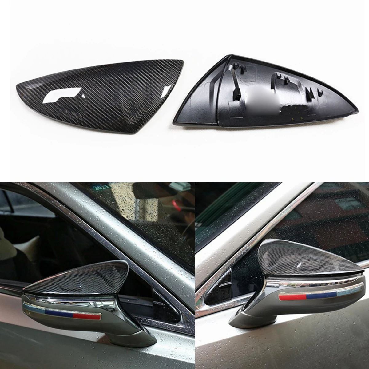 M Horn STYLE Real Carbon Fiber Rearview Side Wing Mirror Cover Caps Replacement For Lexus UX200 ES350 LC500 LS500 RC350 F Car