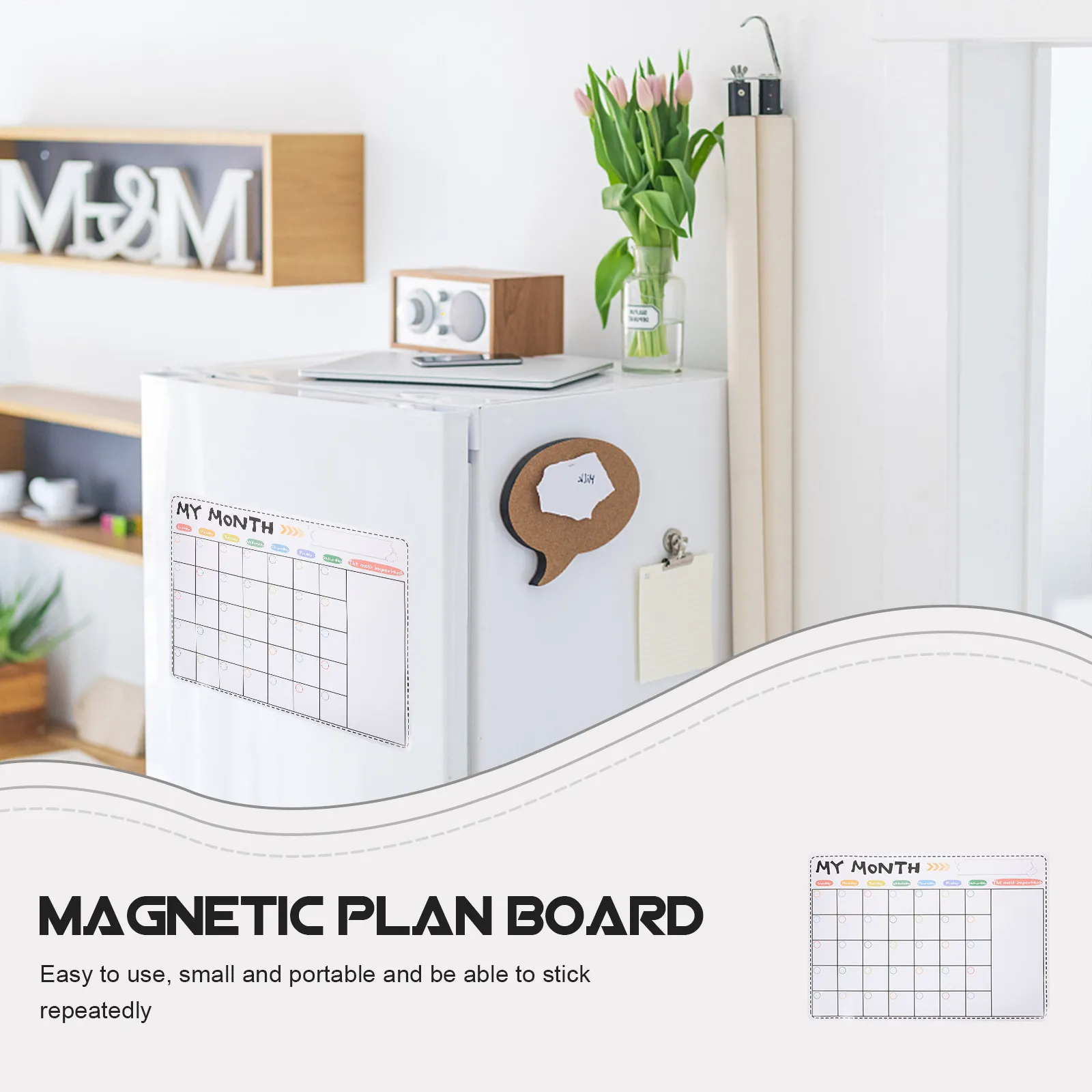 Magnetic Board Monthly Message Board Schedule Note Fridge Magnet Adorable Creative Design Long Service Life Easy Attach