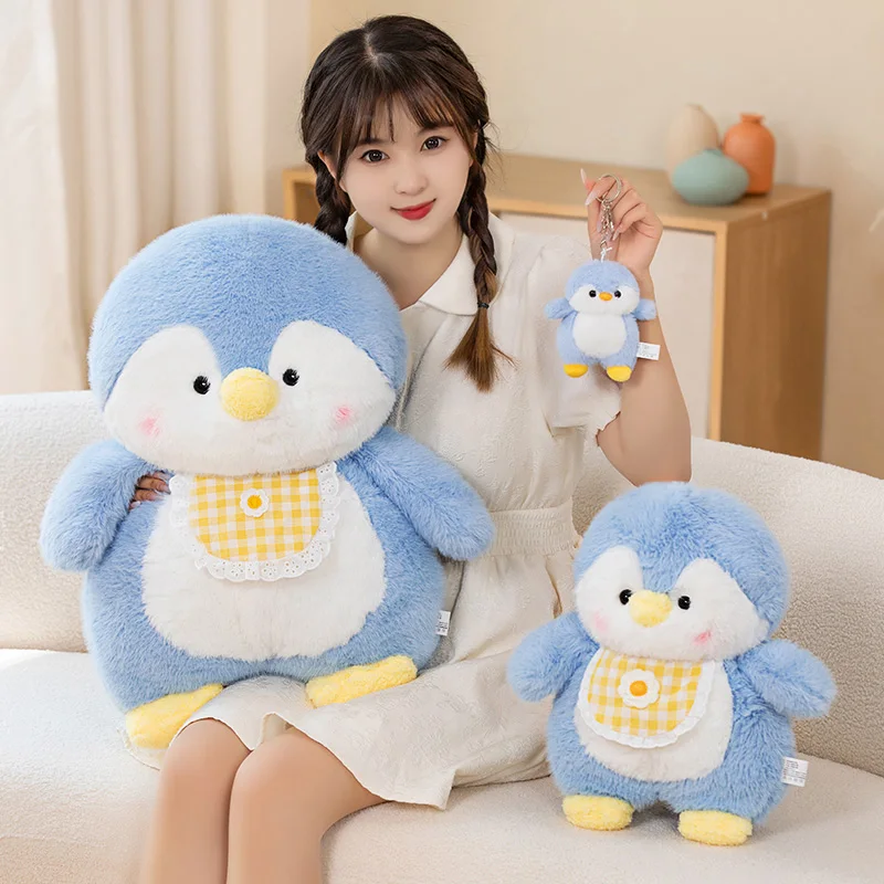 Super Soft Fluffy Hair Grey Penguin Plushies Stuffed Cuddly Polar Sea Animals Dolls Cute Kids Toys for Kids Girls Birthday Gifts