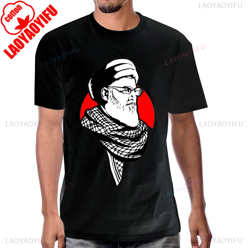 Nasrallah Lebanon Leaders Graphic T Shirt Casual Loose Summer Style Short Sleeve Cotton T-shirt Arab Countries Man Tshirt