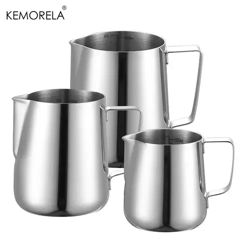 350/600/900ml Milk Creamer Frothing Pitcher With Scale Stainless Steel Coffee Cup Jug Latte Espresso Steaming Cappuccino Cup