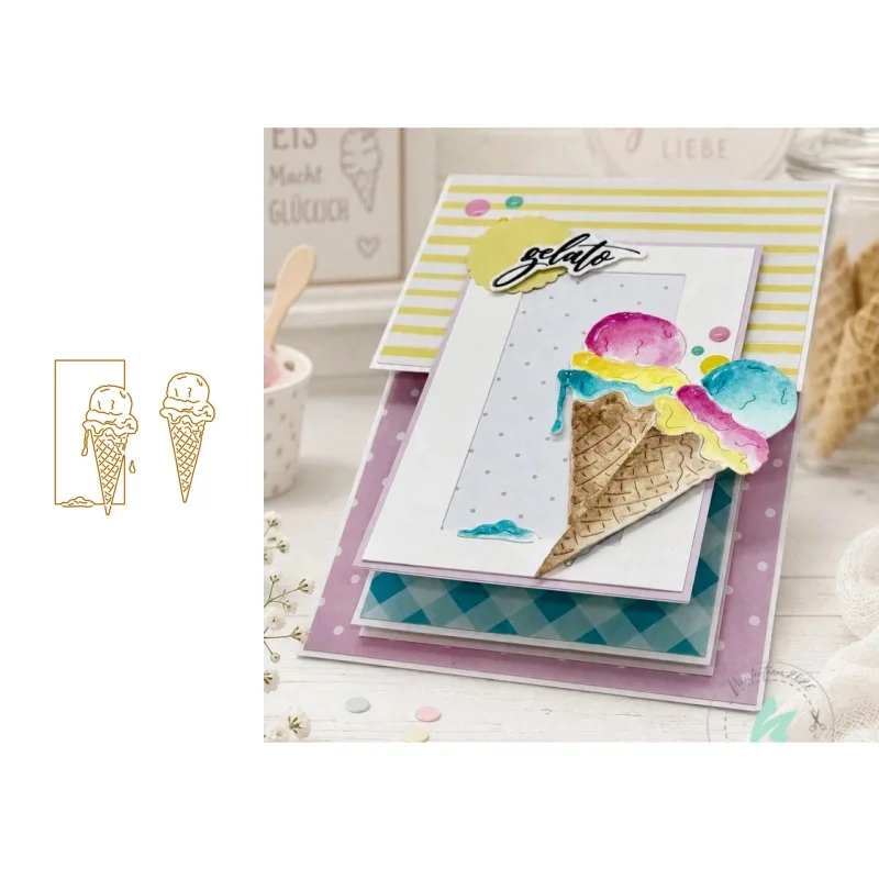 Neues Produkt Vorverkauf Box Eltern-Kind Stanzformen und Stempel DIY Scrapbook Album Dekoration Geprägtes Papierkarten-Set