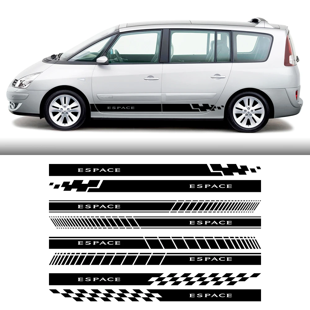 Pegatinas laterales de puerta de coche para Renault Espace 3 4 5, accesorios de sintonización, cubierta de rayas laterales de furgoneta, gráficos de coche, calcomanías decorativas de película de vinilo