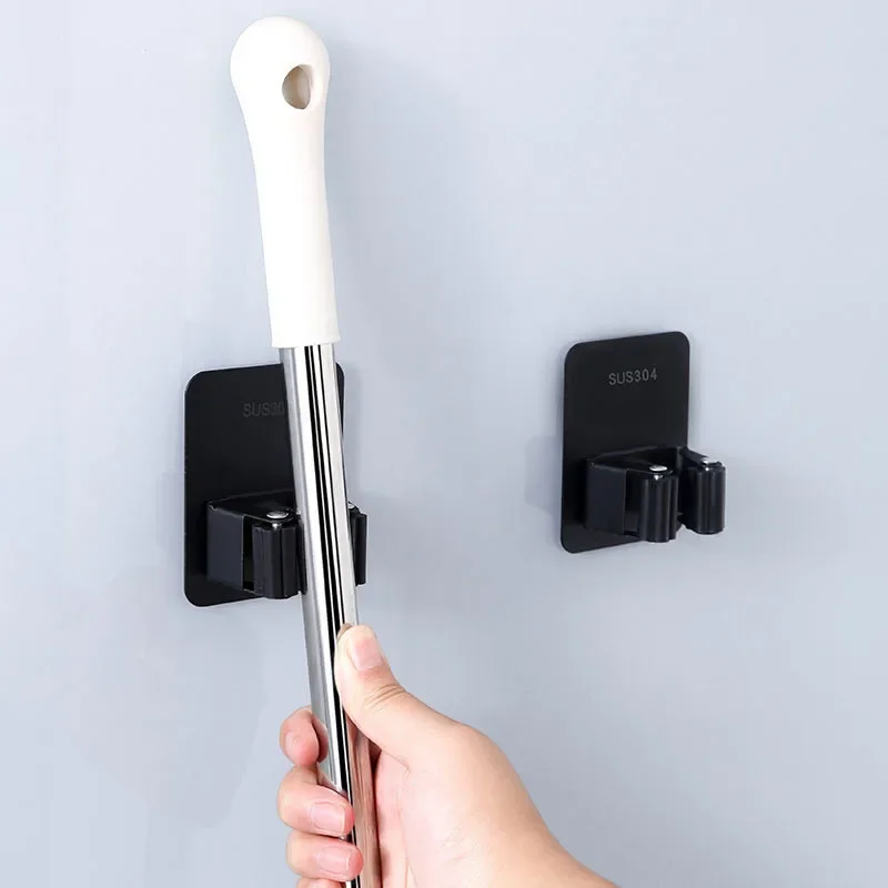 

Traceless Non Perforated Toilet Wall Hanging Hook Strong Load-bearing Wall Hanger Household Stainless Steel Mop Hook