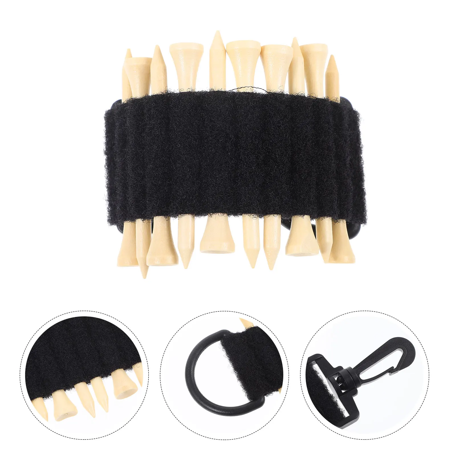 

1 set Golf Ball Holder Black Double Sided Tee Holders for Bag Accessories Organizer Men Plastic Cloth Safe Reliable Anti Wear