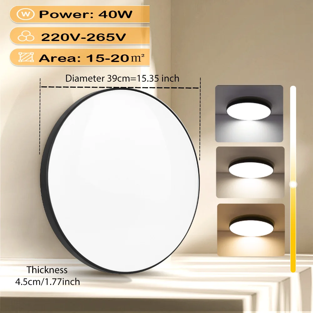 LANGYUE Super wasserdichte LED-Deckenleuchte, Badezimmerbeleuchtung, 30 W, Wandleuchte, LED-Licht für Küche, Schlafzimmer, ultradünne Deckenleuchte 7