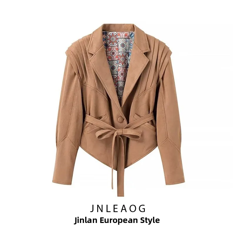 jnleaog-veste-en-daim-elegante-pour-femme-ceinturee-collection-automne-2024-manteau-court-a-manches-longues-fermeture-boutonnee-semi-ouvert