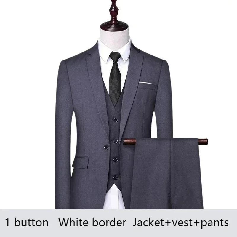 Anzug Für Männer Blazer Set Elegante Hochzeit Luxus 3 Stück 2024 Hohe Qualität Business Formale Weste Hosen Volle Mäntel Jacken kostüm