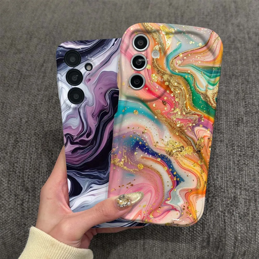 

Fashion gradient color pattern For Samsung Galaxy A13 A15 A16 A06 A11 A12 A14 A05 M11 M12 F12 4G 5G Feilin Wave Oil Shell