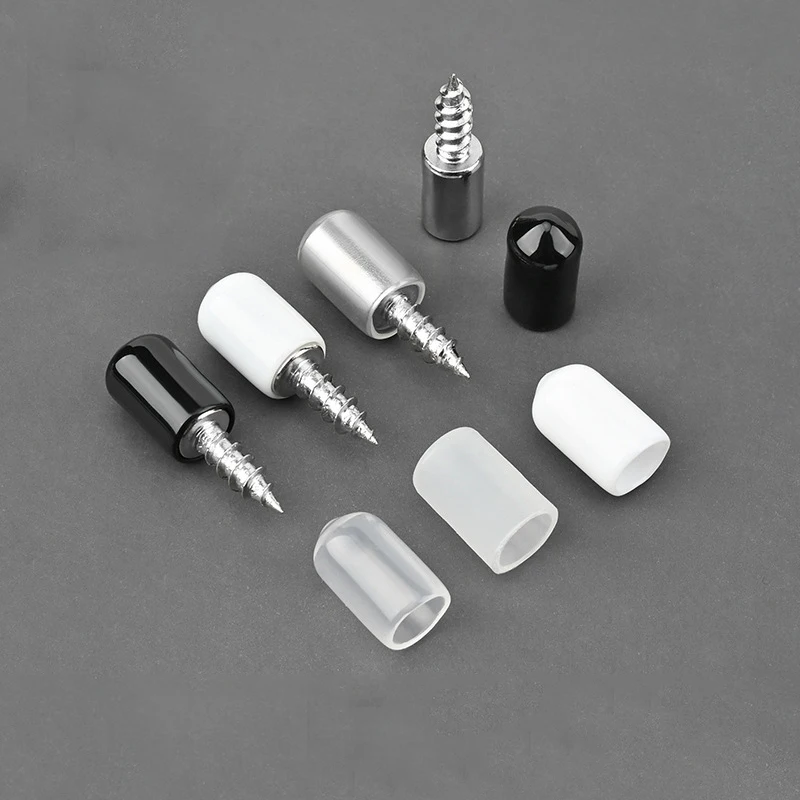 Cross Self-tapping Screw with Rubber Sleeve Laminate Support Home Wardrobe Cabinet Glass Hard Nonslip Partition Nails Set Kit