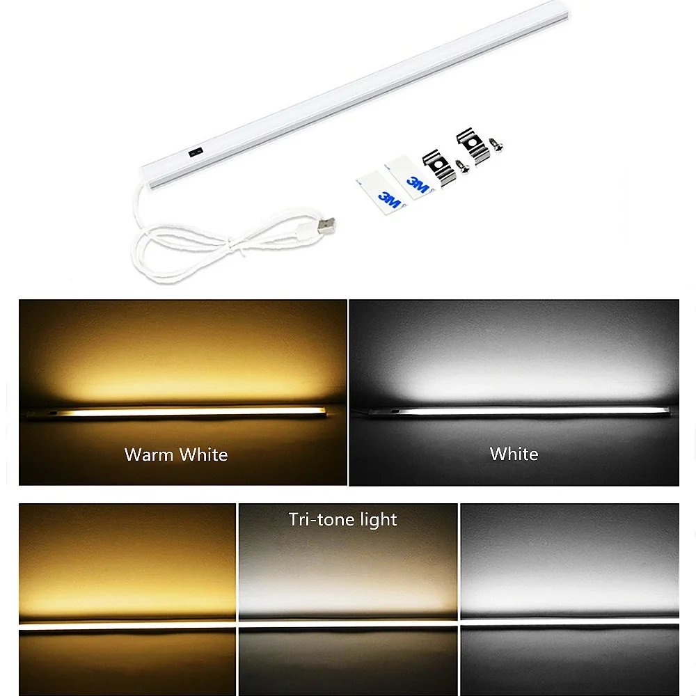 DC 5V 12V USB LED Light Hand Sweep Sensor Under Cabinet Bar Light Night Lamp for Kitchen Cabinet Wardrobe Lamp 30/40/50cm