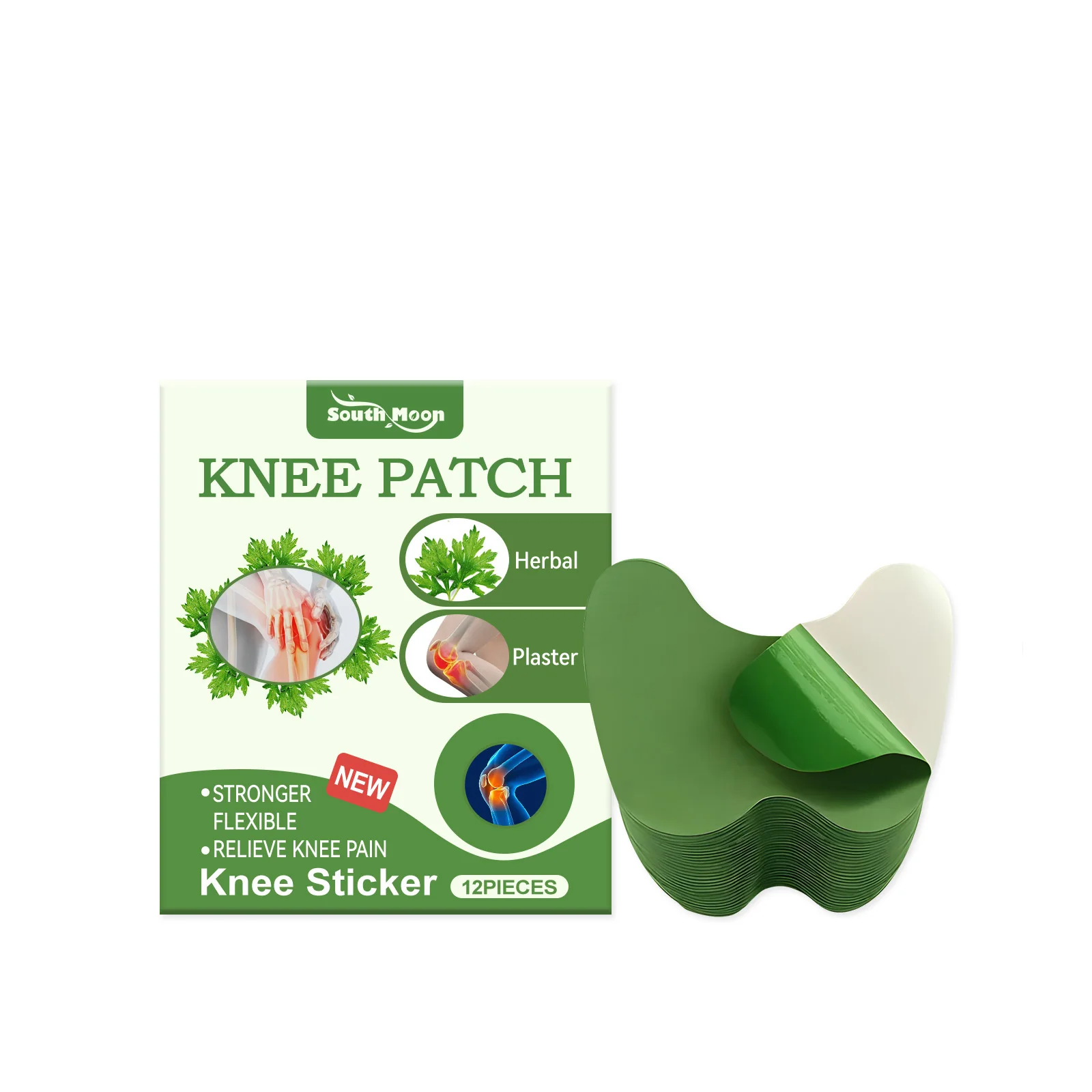 Mugwort Knee Relief Patches Ease Knee Pain Suitable For Knee Shoulder Neck Back Joint Care Reduce Stiffness And Muscle Fatigue