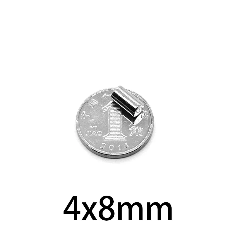 4x8 مللي متر مغناطيس قوي مستدير 4*8 مغناطيس قرصي سميك للثلاجة ، DIY ، البناء ، العلمي ، الحرفية ، التعليم 4x8