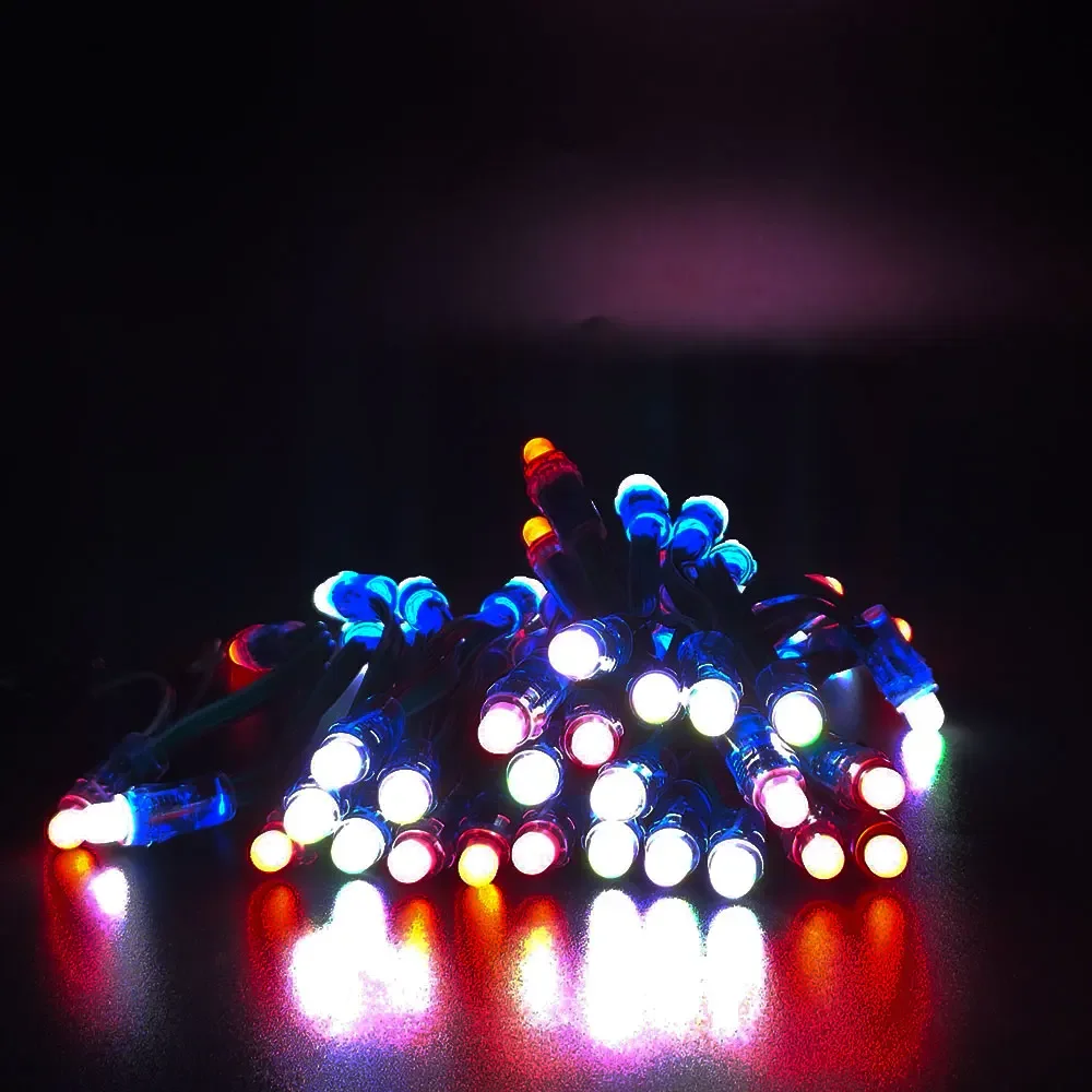 50Pcs WS2811 RGB LED Strip Lights 12V 12MM Addressable IC IP68 Waterproof Pixel Lights for Christmas Stage Home Decor