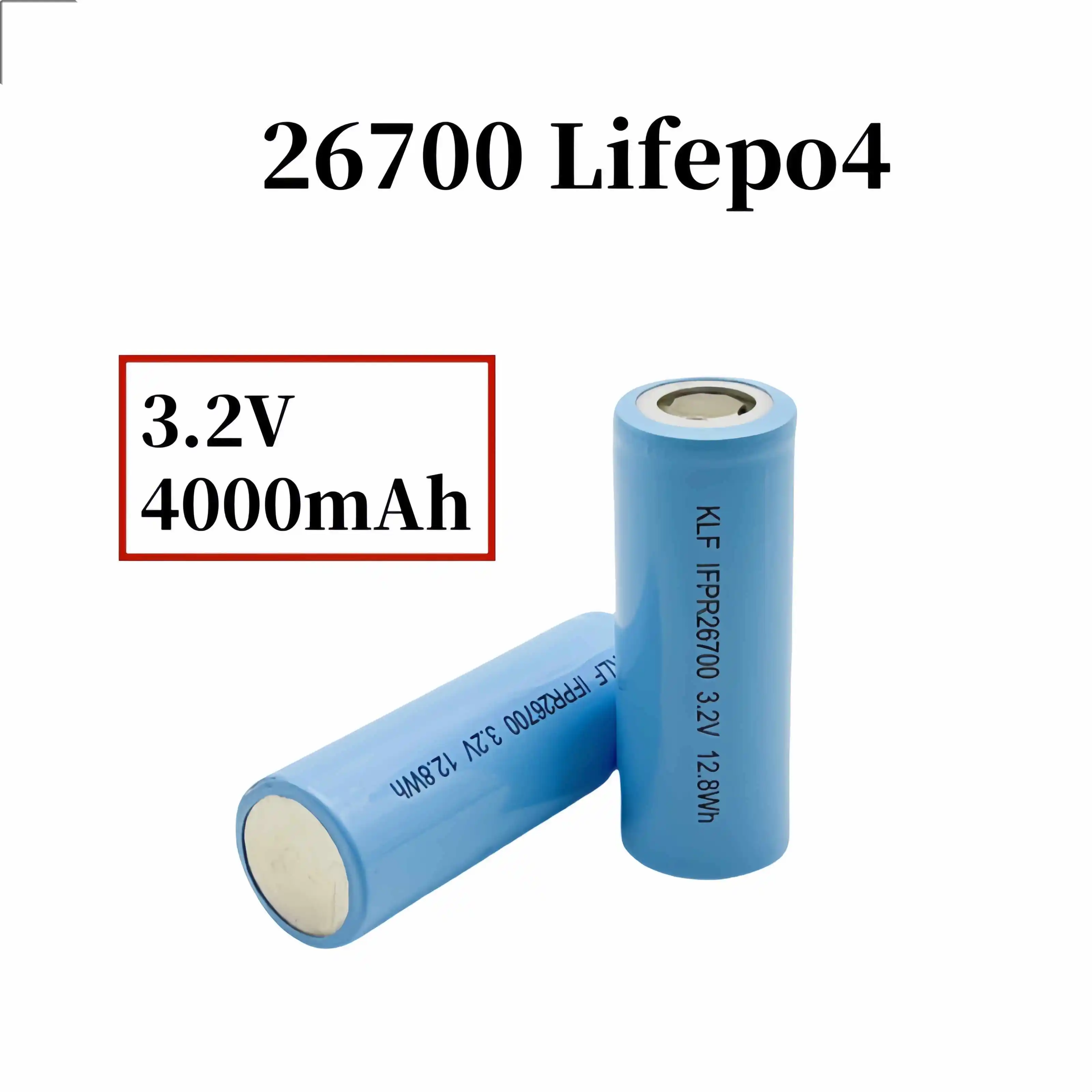 3.2V 4000mAh 26700 lithium iron phosphate rechargeable battery, suitable for LED flashlights and lithium-ion battery packs