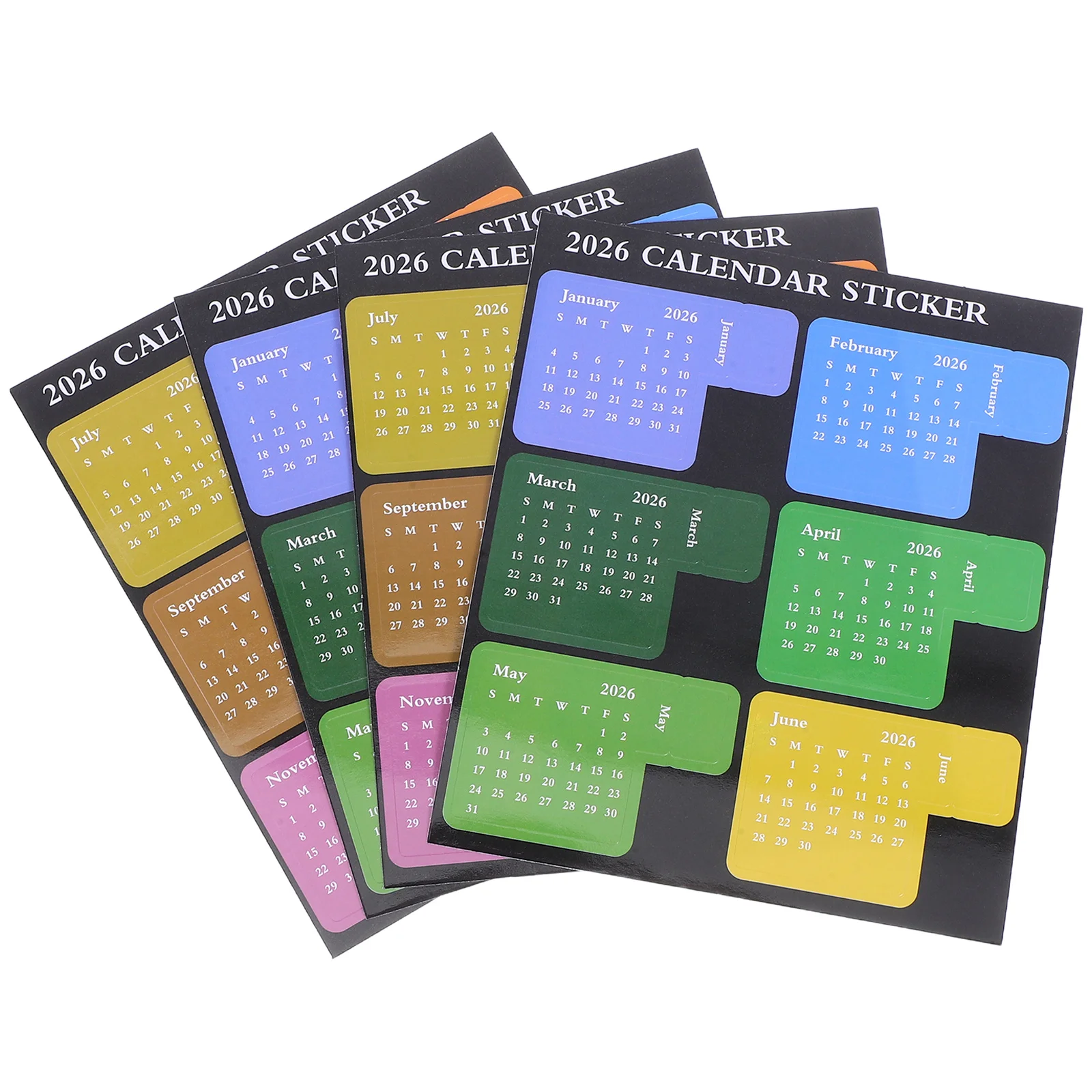 

2 Set Calendar Sticky Paper Adhesive Monthly Planner Tabs Date Stickers Mini Label for Notebook Dating