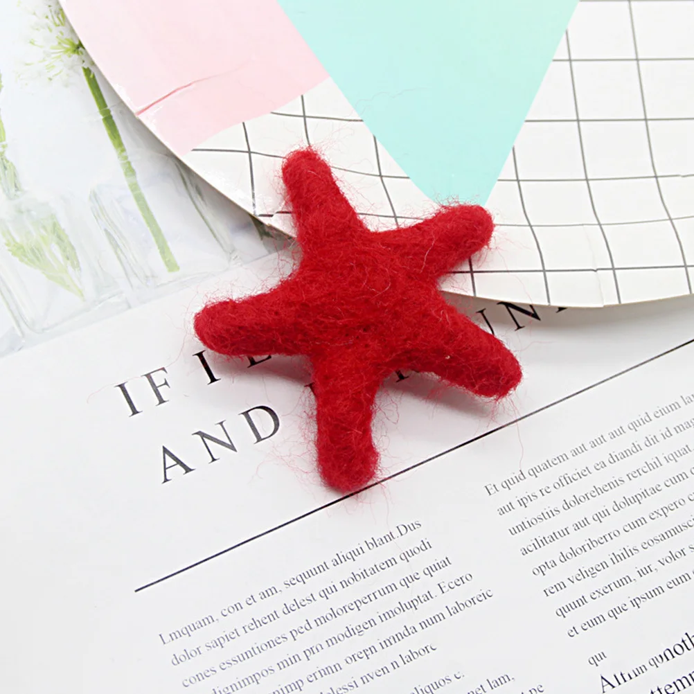 

5Pcs Wool Felt Christmas Star Pendants Decorative Hanging Festive Xmas Tree Decoration Accessory Party Photo Props