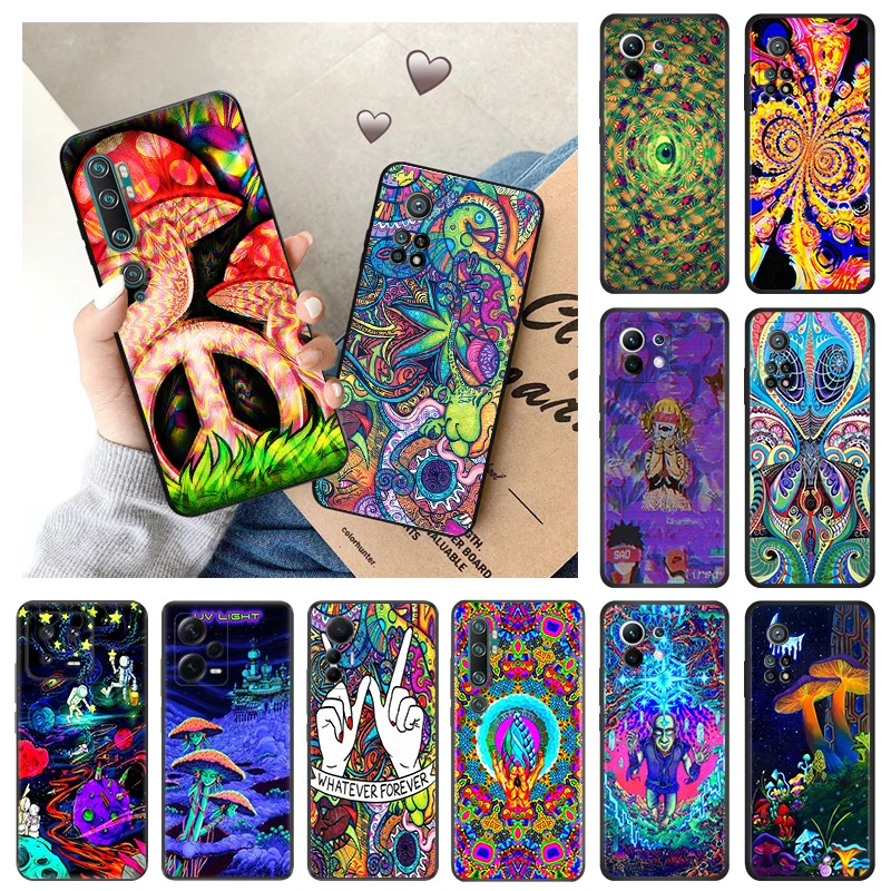 Soft Case for Redmi Note13 Pro 5G Note12 13C Xiaomi 13 Pro 12 Lite 12t 12x 12c Abstact Trippy Psychedelic Art Phone Cases Cover