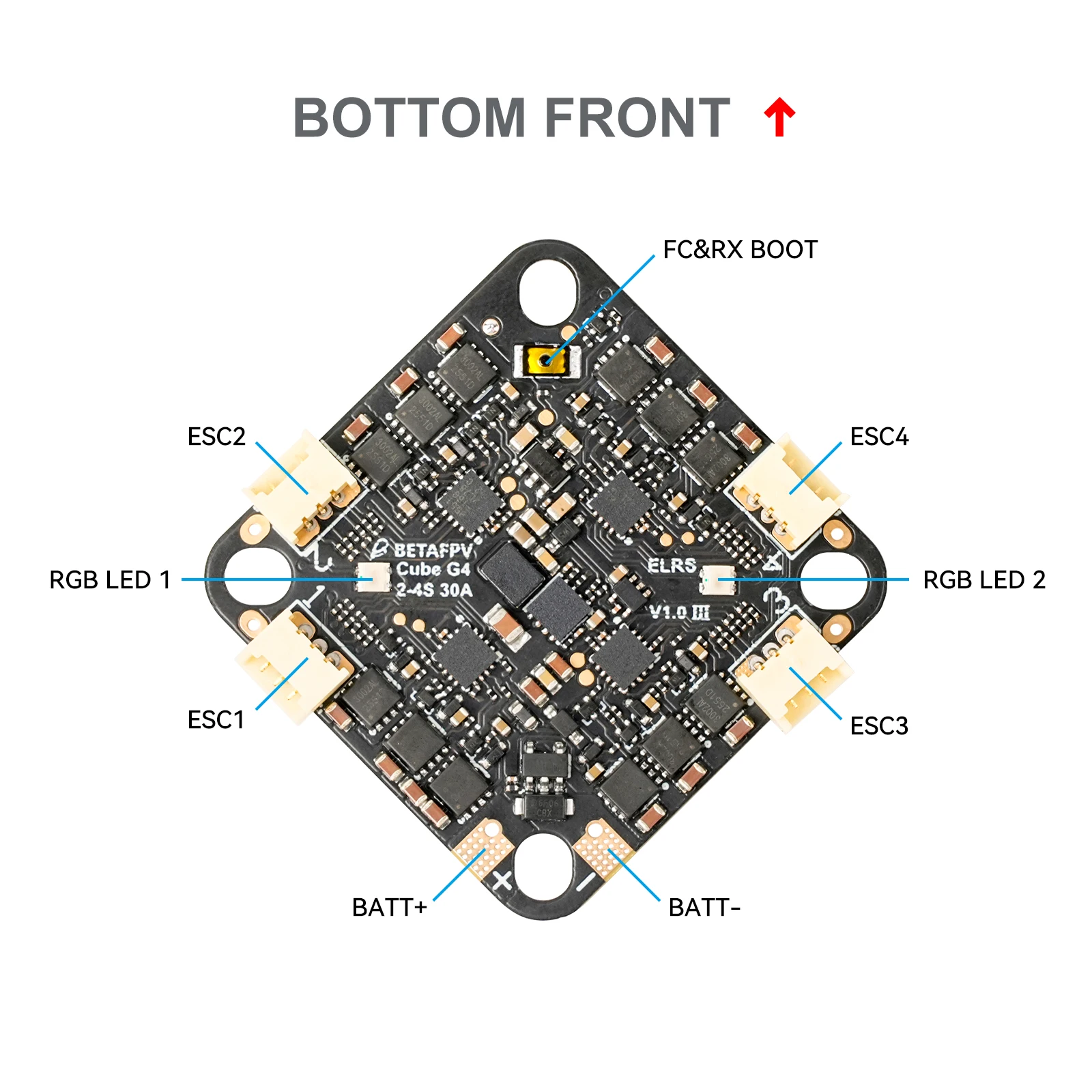 BETAFPV Cube G4 2-4S 30A 3IN1 V1 Flugcontroller 3 IN 1 (FC ESC Rx) AIO FC für Pavo20 Pro II 4S Bürstenloser Whoop Quadcopter – Detail 2