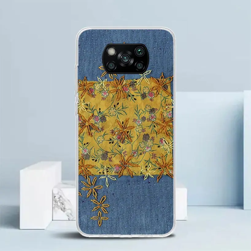 Jeans Cowboy Denim Printed Phone Case For Xiaomi Poco X6 X5 X4 X3 Nfc F6 F5 Pro F4 Gt F3 F2 F1 M5S M4 M3 M2 Soft TPU Back Cover