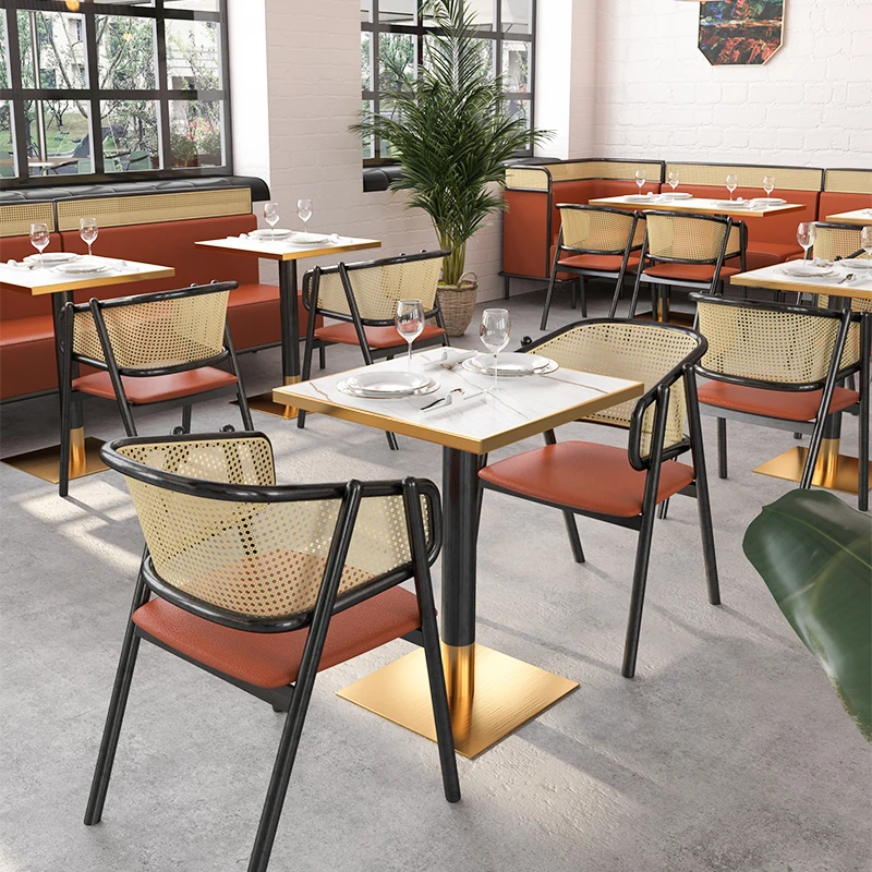 Restaurant Western Restaurant Rattan Sofa Dining Bar Hotel Sushi Shop Card Seat Cafe Milk Tea High Quality