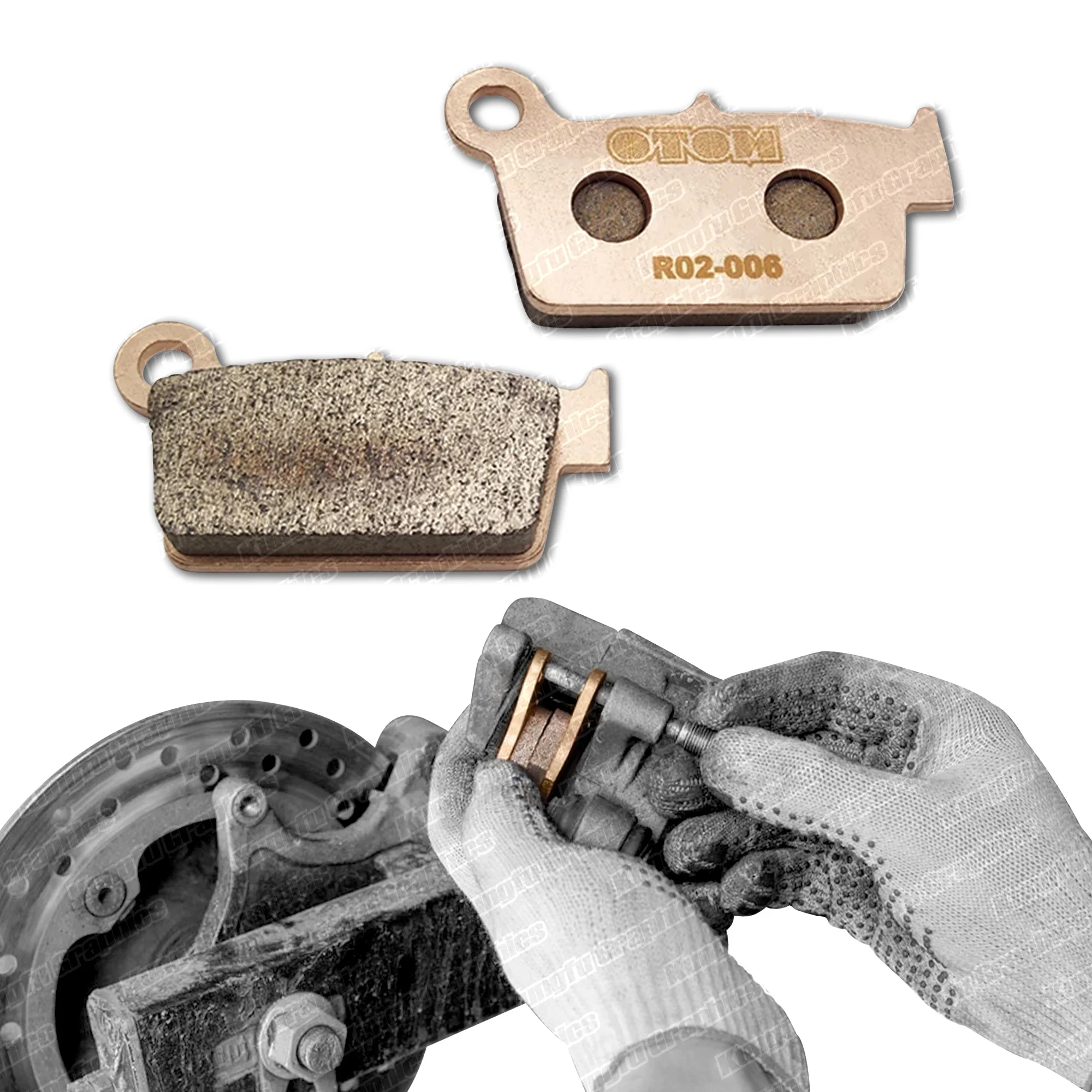 Sintered Metal Brake Pads for YAMAHA YZ125 YZ250F 450F WR 03-19 / KAWASAKI KX250F KLX450R / SUZUKI RM 250Z 450Z 04-18, 1 Pair