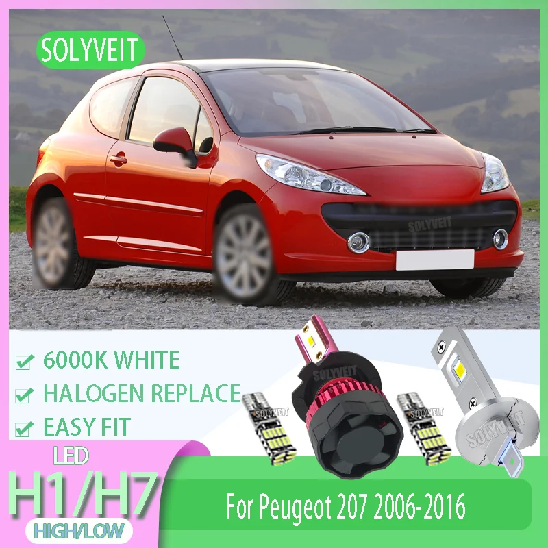 

Long Lifespan Over 60000hrs Waterproof Car Headlight Bulb LED H1/H7 High Low Beam For Peugeot 207 2006 2007 2008 2009 2010-2016