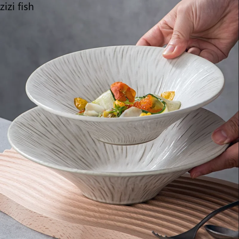 Ceramic Tableware Dining Plate Fruit Plate Salad Bowl Dessert Bowl Soup Bowls Noodle Bowls Dim Sum Dish Snack Tray Sting Disc