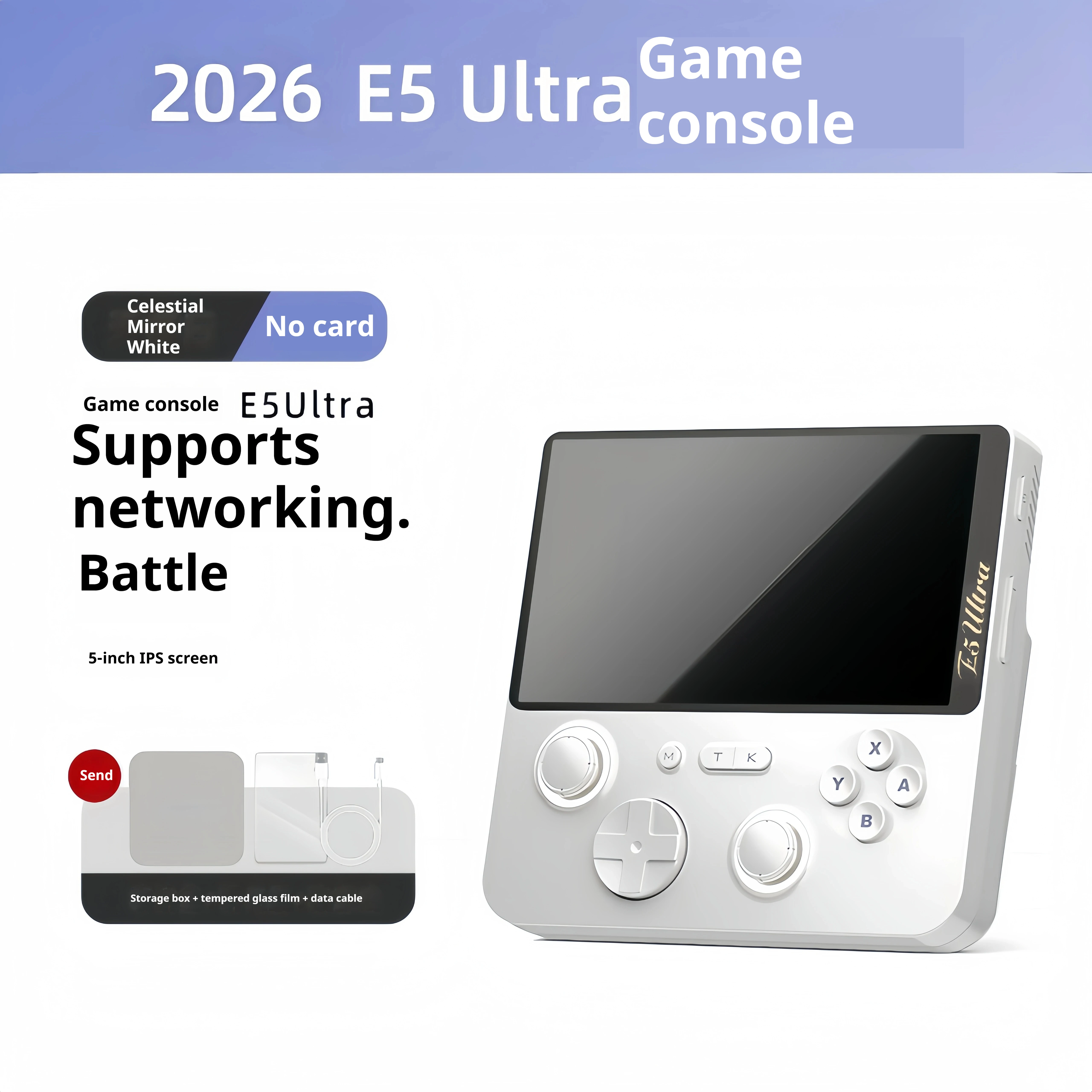 E5 Ultra Gaming Handheld Console 5-Inch Ips Gaming Console 4G+128G