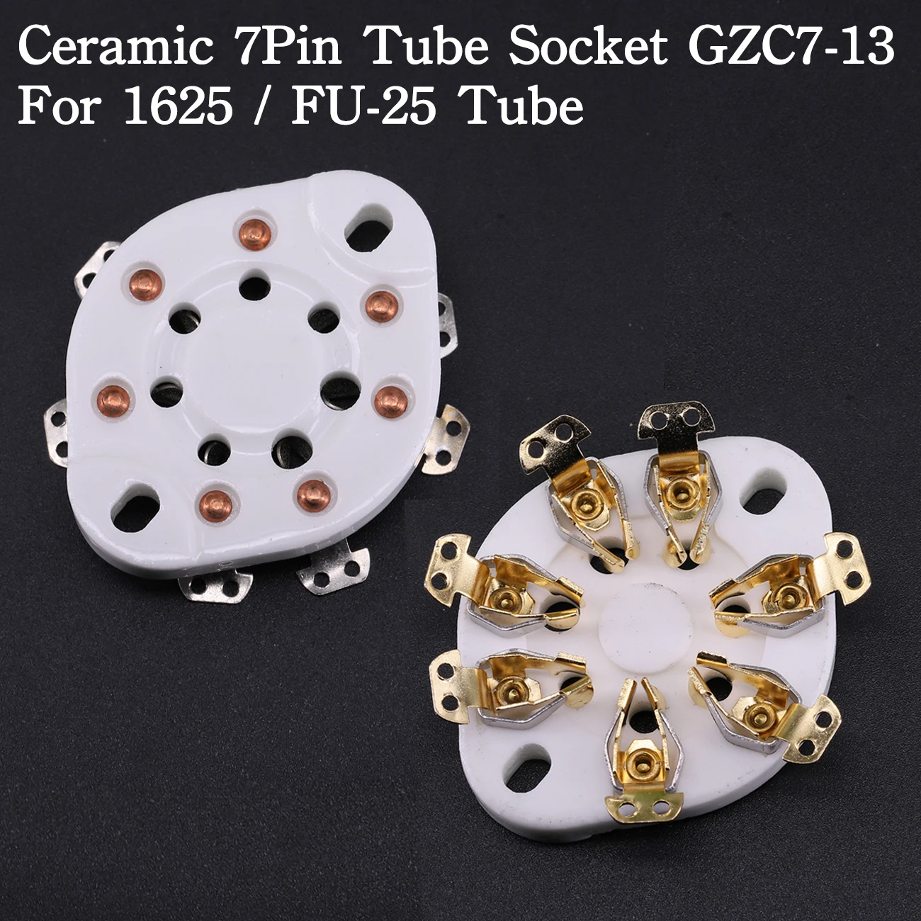 Base de válvula de tubo de cerámica de 7 pines para FU-25, amplificador de Audio Vintage, DIY, 1625, 6A6, 826, 832, 1 unidad