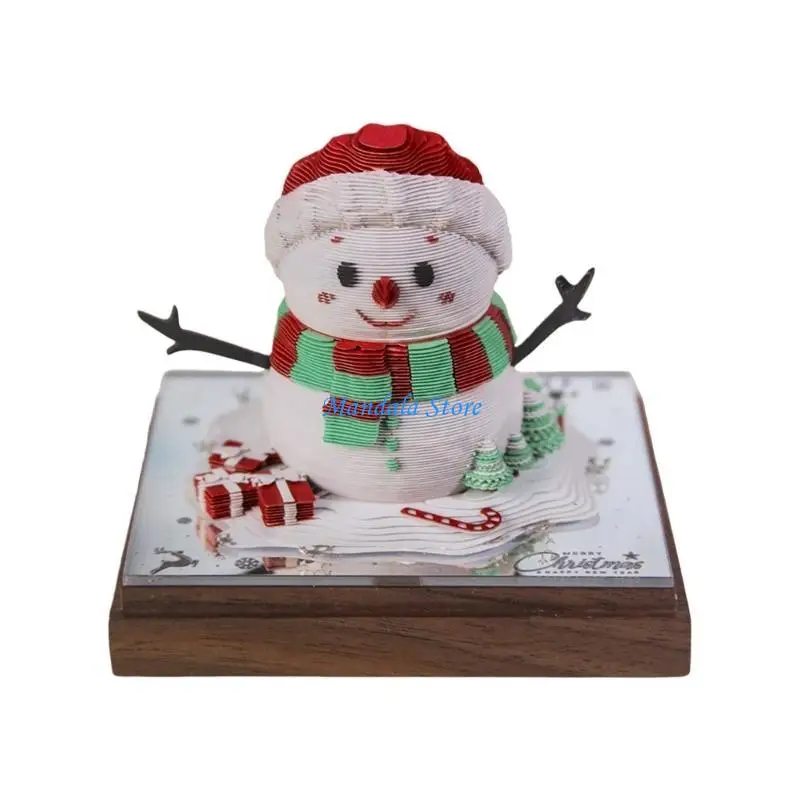 

U2JC Multifunctional Tearable 2026 Desktop Calendar Snowman Paper Sculpture Calendar For Home Decoration and Christmas Gift