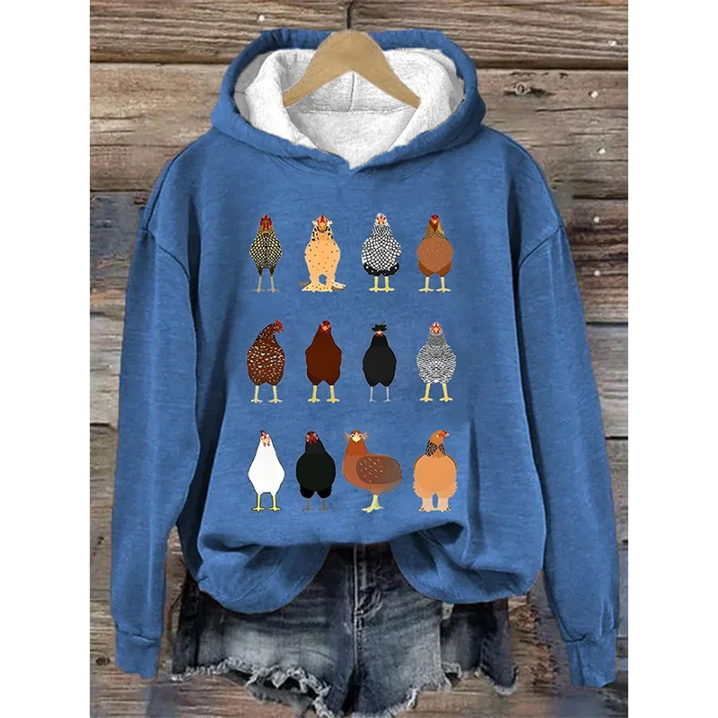 New Chicken Pattern 3D Print Hoodies Women Men Animal Hooded Sweatshirts Streetwear Pullovers Tracksuits Female Unisex Clothing