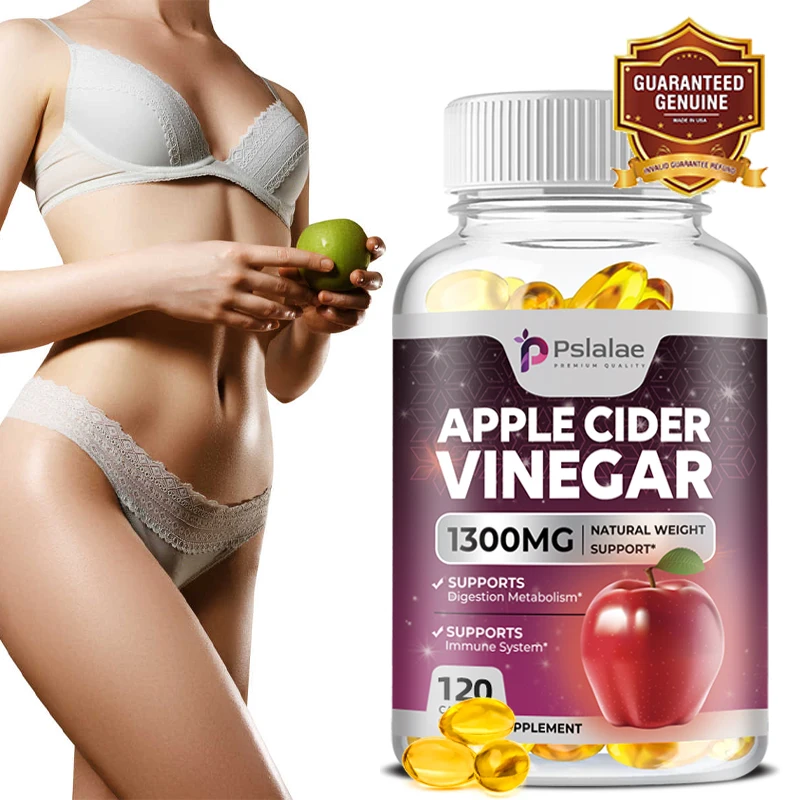 

Apple Cider Vinegar Capsules - Detox, Fat Burning, Weight Management, Appetite Suppressant, Bloating Relief