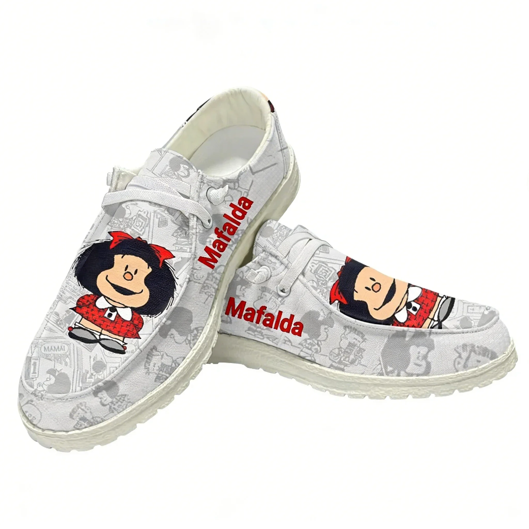 

Mafalda Casual Shoe Mens Womens Breathable Flat Footwears Casual Indoor Outdoor Lightweight Shoe Cute Cartoon Personalized Shoes