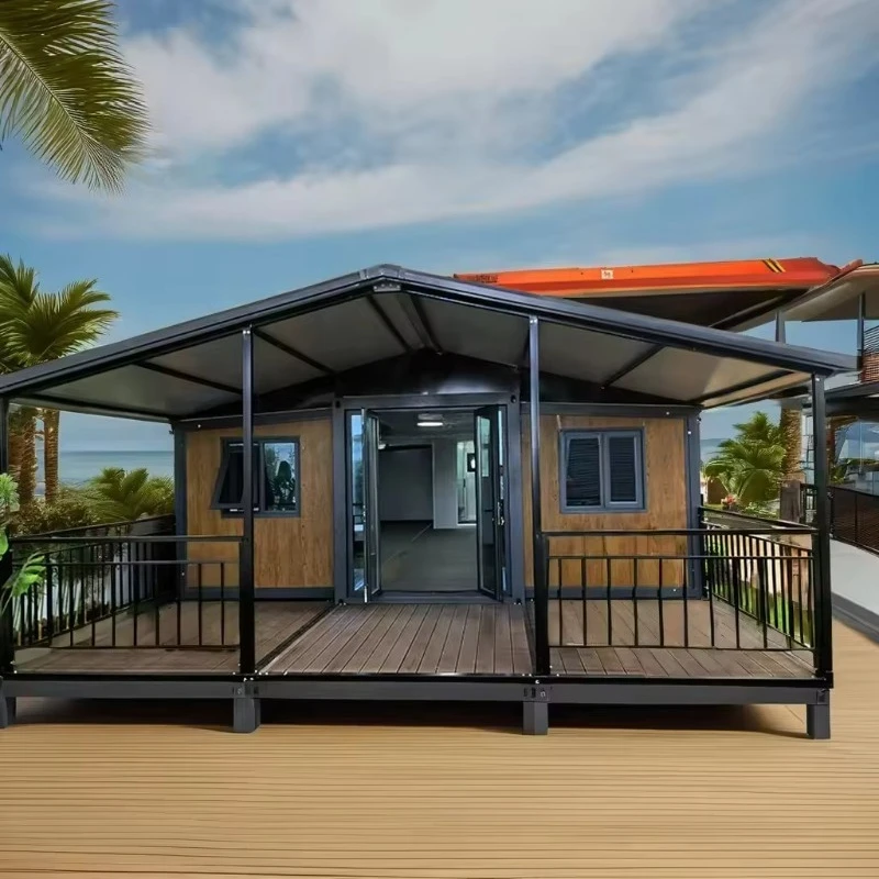 Portable Container Homes 20ft Prefab Expandable Foldable Modern Breathable Waterproof Steel for Villa Camping 40ft Customized