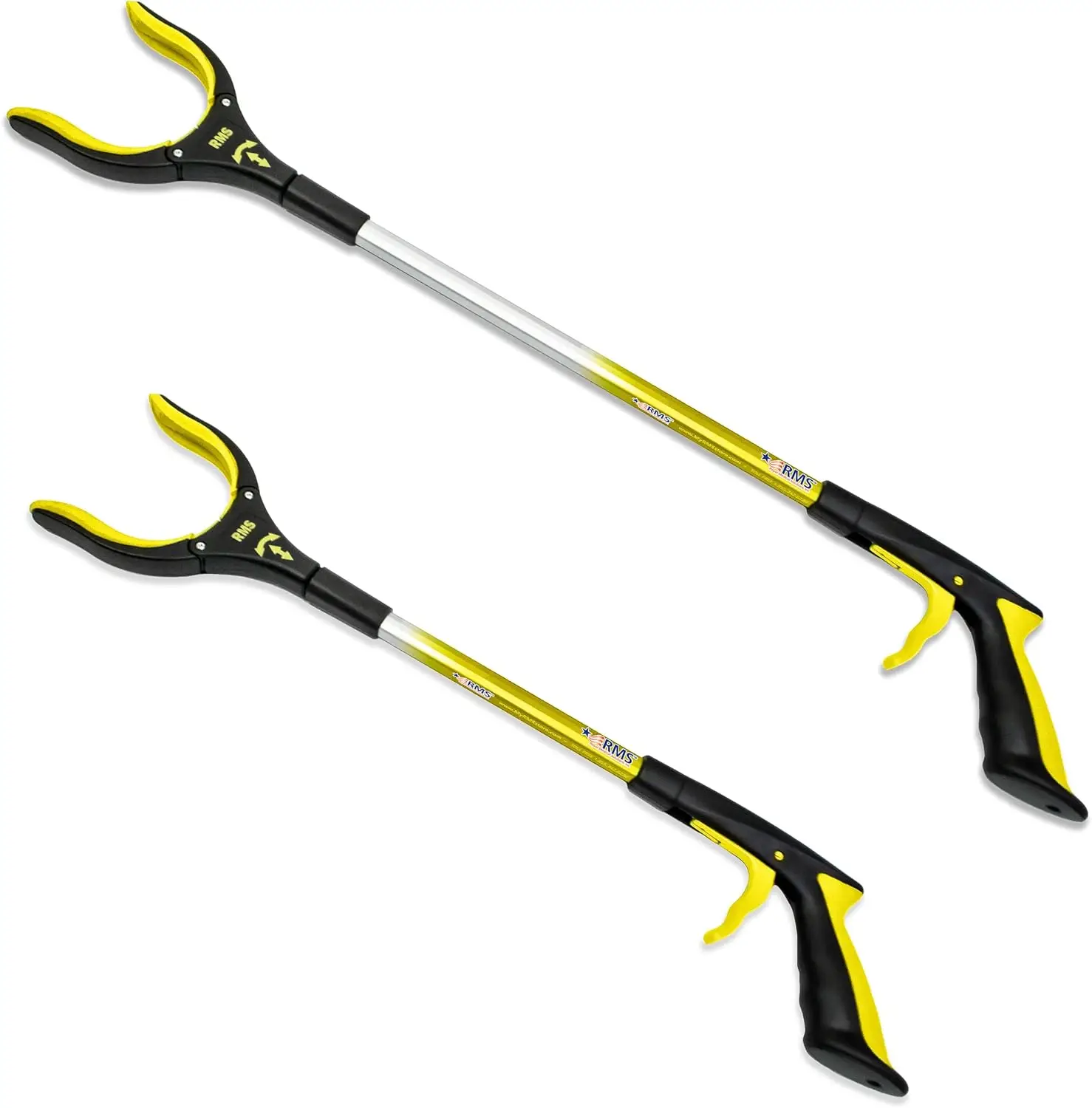 

2-Pack Grabber Reacher Tool with Rotating Jaw - 34 Inch and 21 Inch Reaching Assist for Mobility Support