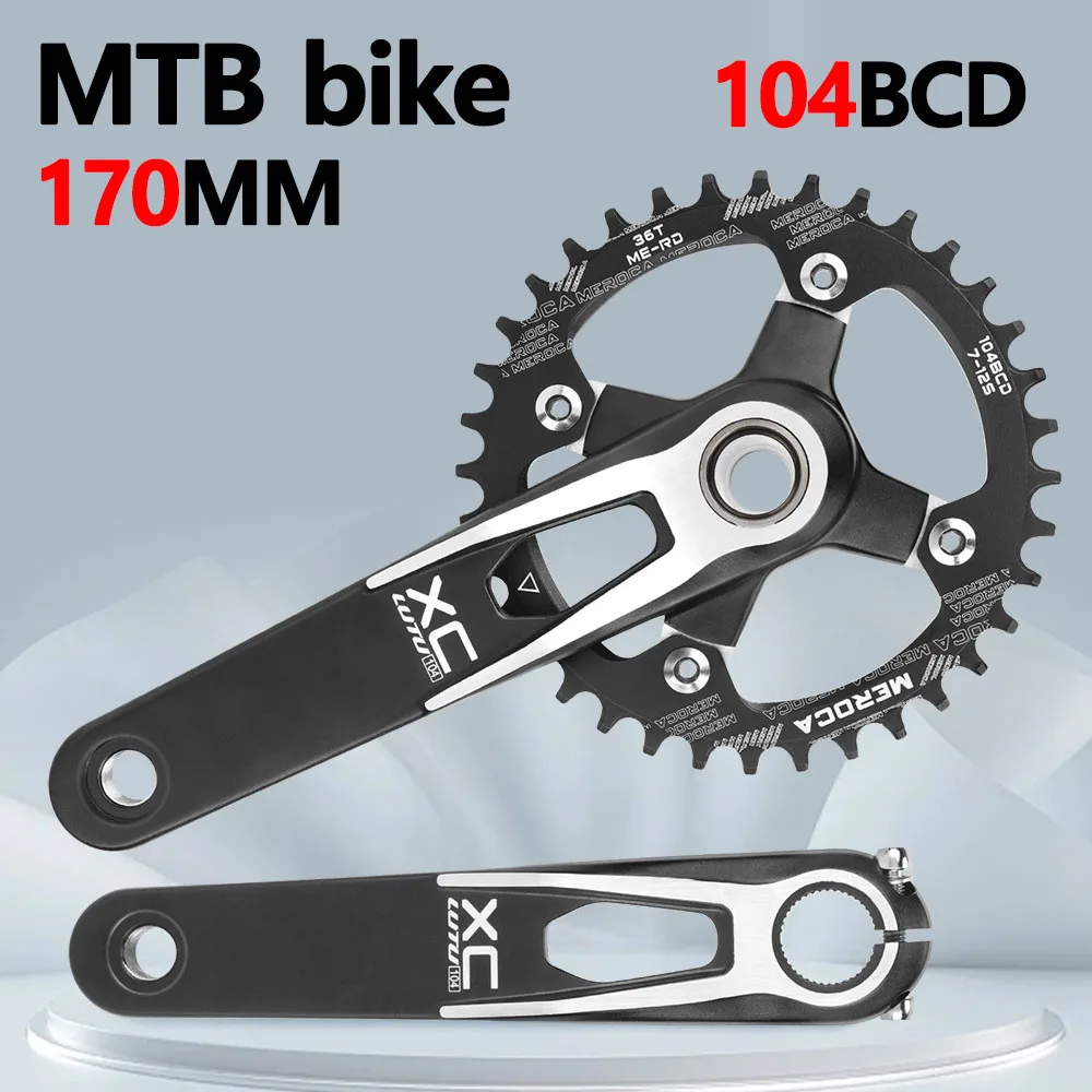 

Hollowtech connecting rods 104 bcd 24mm MTB Integrated crankset 170mm mountain bike lightweight crank arm Monoplate cranks