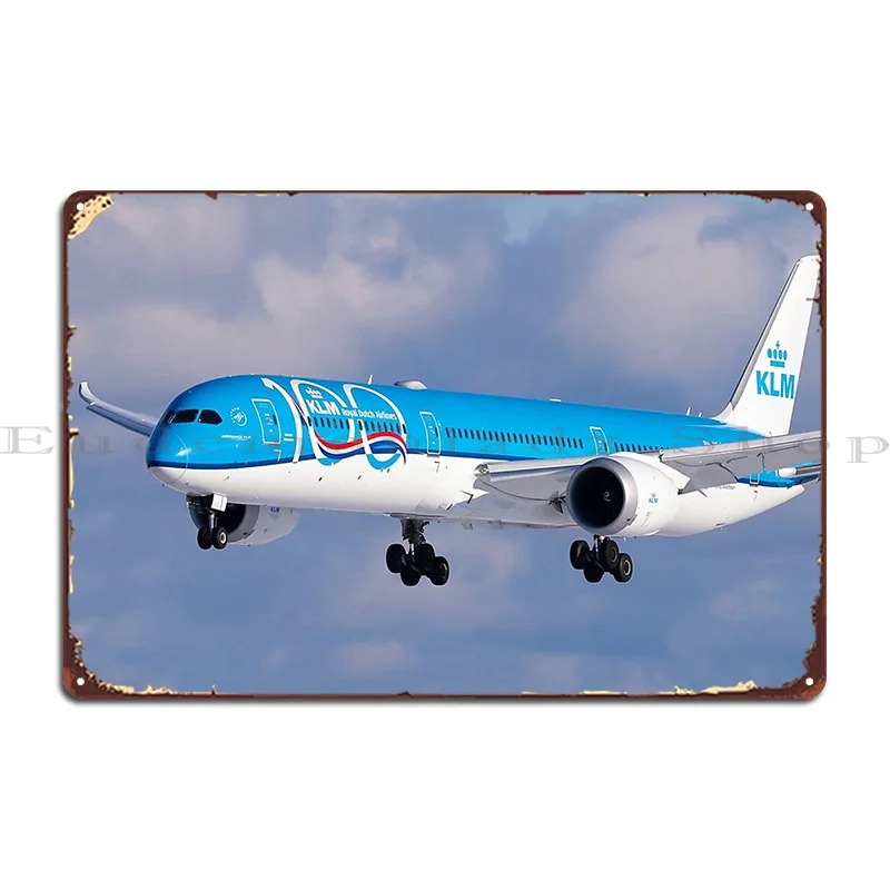 Klm Boeing B787 10 Dreamliner Klm 100 Years Livery Metal Plaque Poster Design Cinema Wall Cave Customize Cave Tin Sign Poster