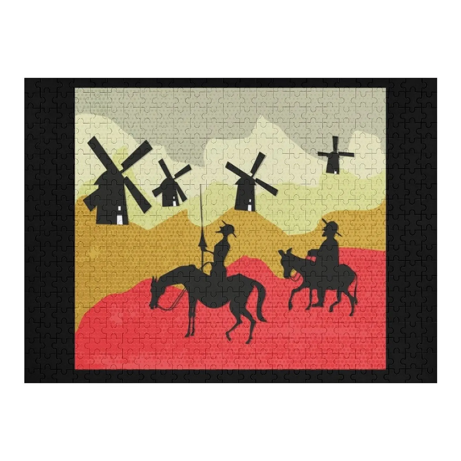 

Tilting at windmills, Don Quixote Jigsaw Puzzle Wooden Compositions For Children Personalize Puzzle