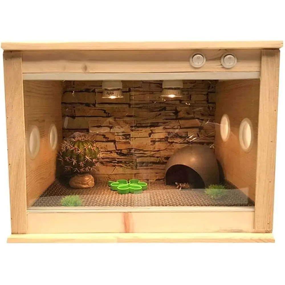 

Compact Yellow Glass Terrarium, 30x30x28cm, Ideal for Assembling Reptile Habitats