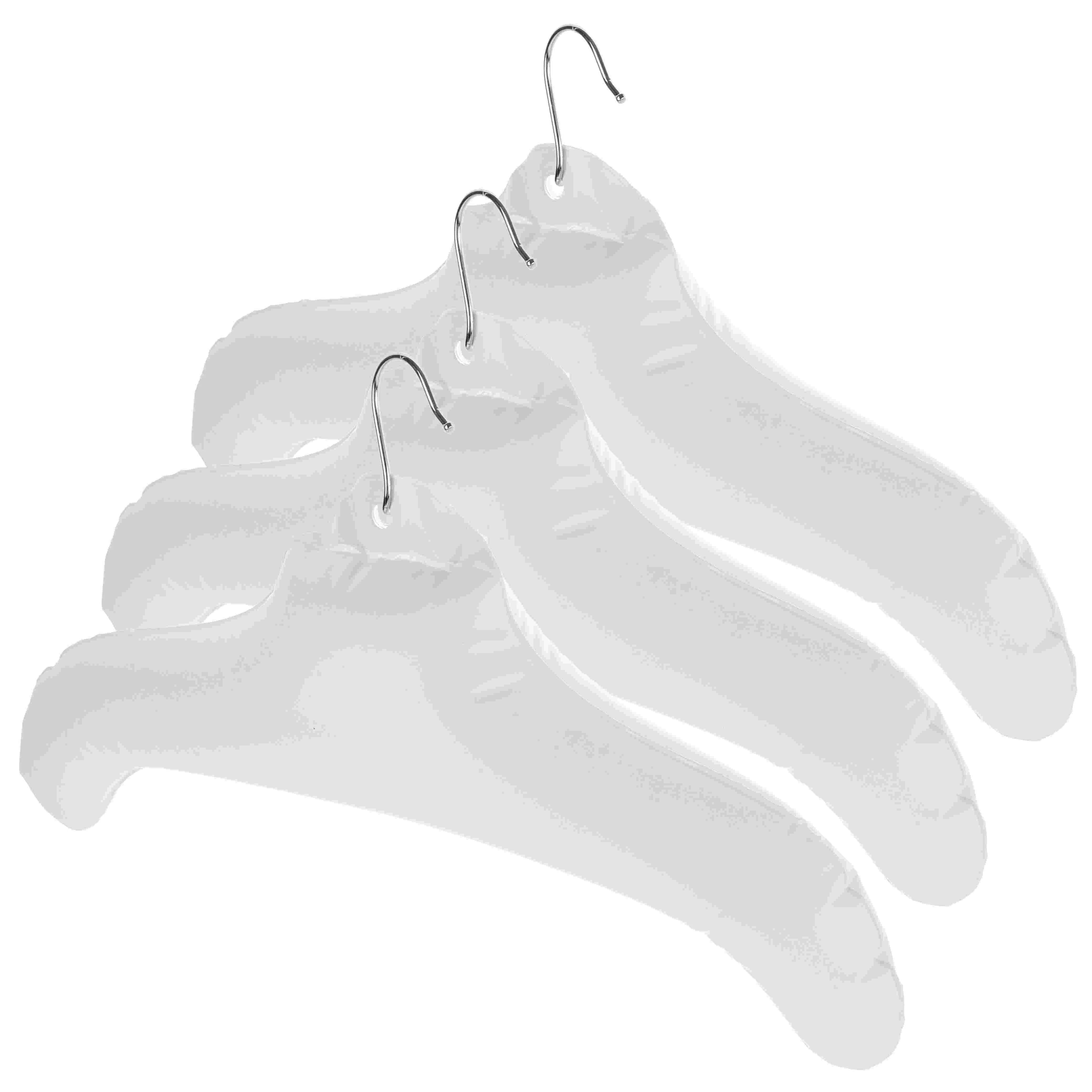 3 Pcs Coat Hanger Inflatable Shirt Hangers Clothes Rack Plastic Pendant Drying for Closet White Travel Organizer