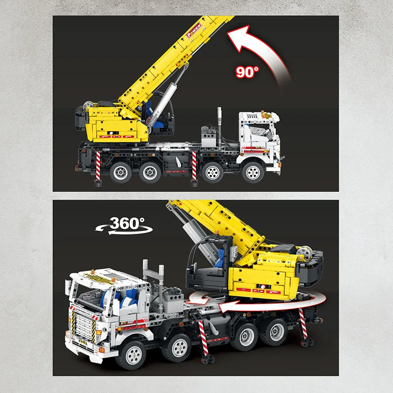 New 22007 2206pcs Mobile Crane Building Blocks Technology Bricks MOC RC Truck Model Assembling DIY Toys for Boys Gift Set