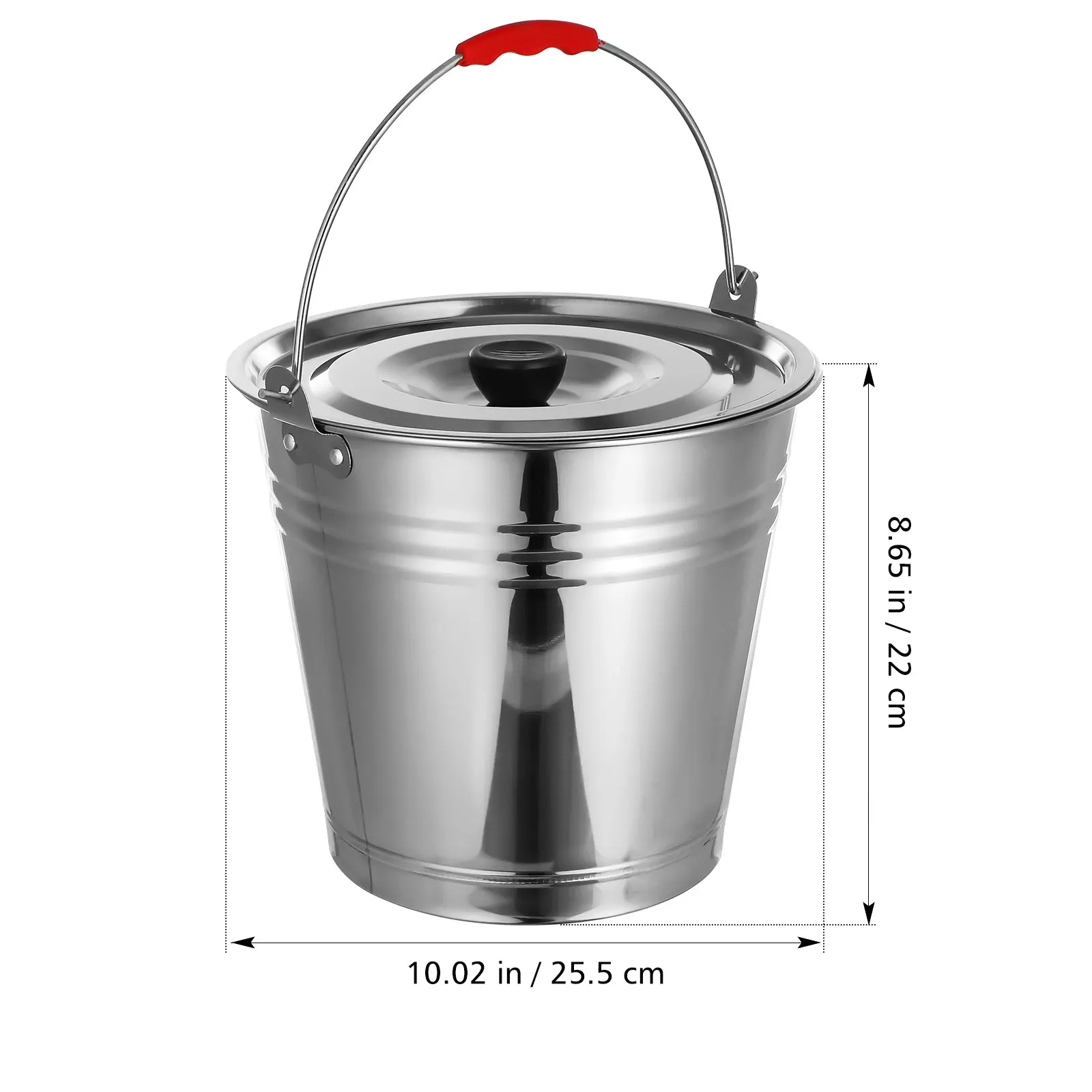 

Buckets Milk Pail Durable Stainless Steel Thickened Water Watering Heavy Duty with Lid