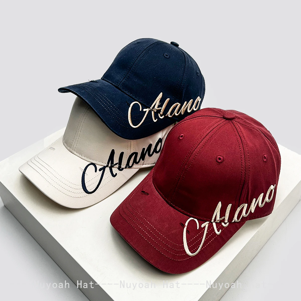 Neue Baseballkappen für Damen und Herren mit Hardtop, bestickten Seitenbuchstaben und Sternen – Sonnenschutz, schlicht, vielseitig, personalisierbar, modisch