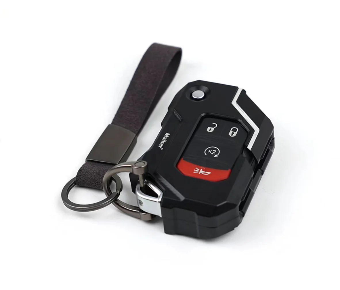 key case for Je-ep Wrangler JL black Aluminum Key cover Car Protection Key Shell From Maiker Off Road