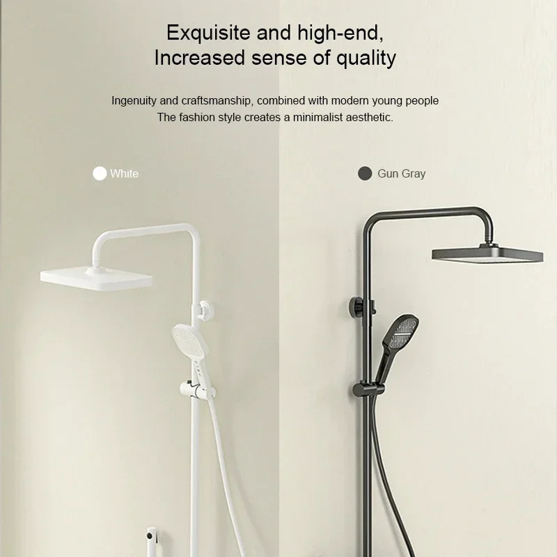 Piano Keys  System Set Ambient Light Temperature Display Modern Showers For Bathroom Household Shower Head