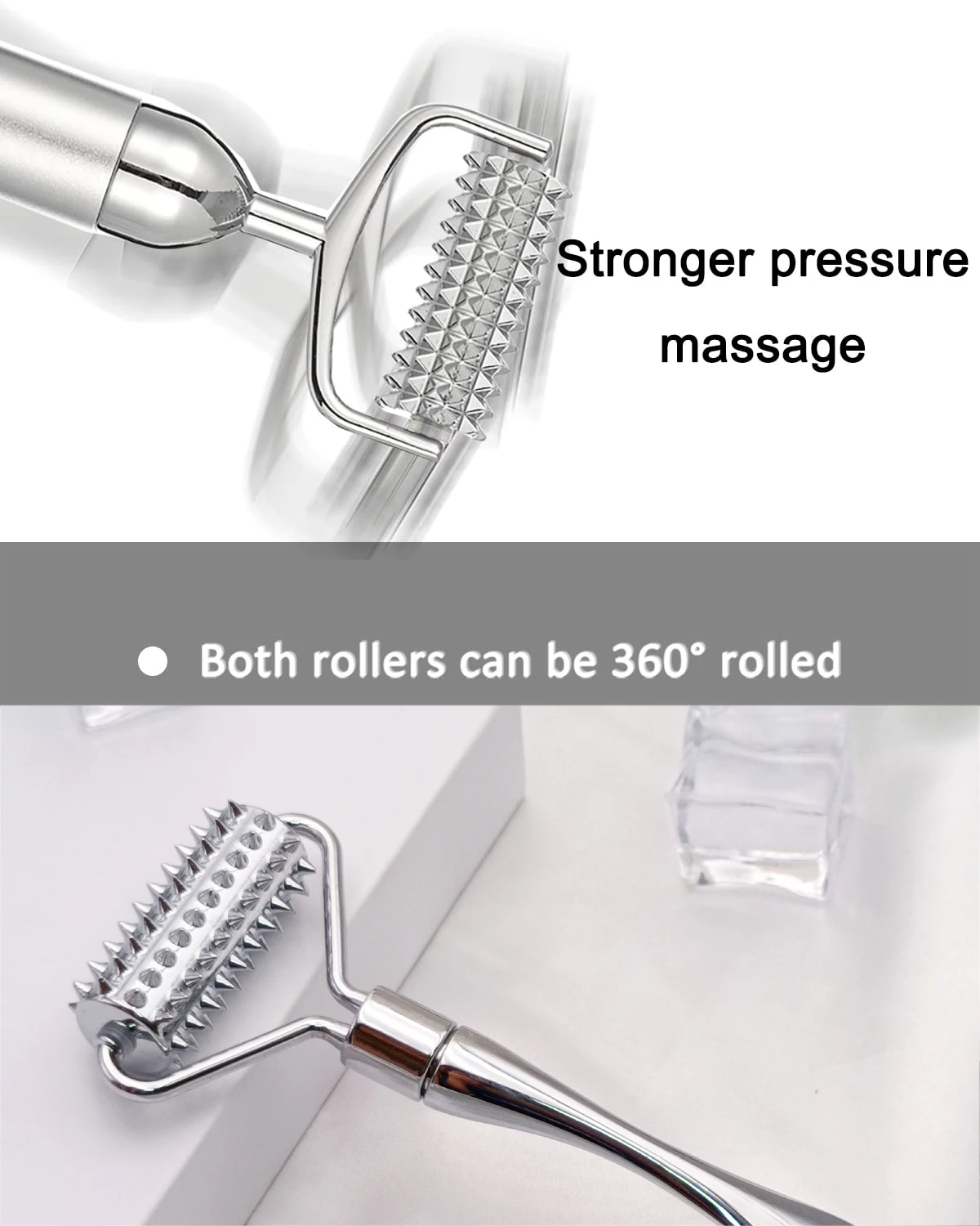 Massage Tool Face Roller Adjustable Deep Tissue,Metal Face Eye Massage Roller,Massage for Puffiness,Stress Relief,Skin Care Tool