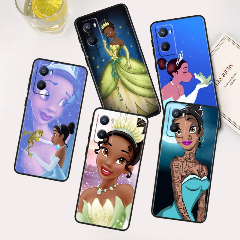 Disney Tiana Princess For OPPO A96 A94 A93 A77S A76 A74 A73 A72 A57S A56S A54S A53 A52 A15S A9 A5 Black Phone Case