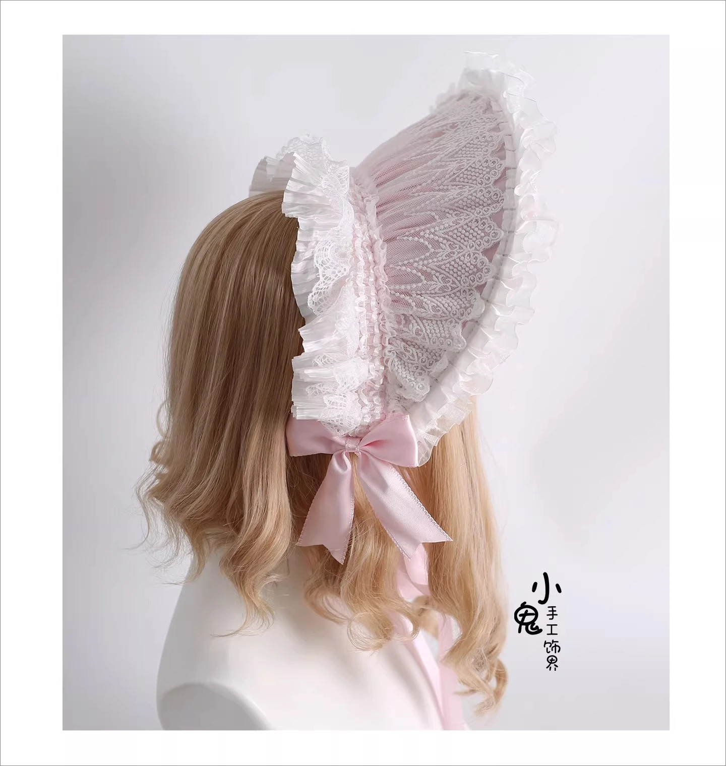 Originele Japanse Zoete Kawaii Meisje Roze Haarband Kant Boog Leuke Veelzijdige KC BNT Hoofddeksels Dames Lolita Haaraccessoires
