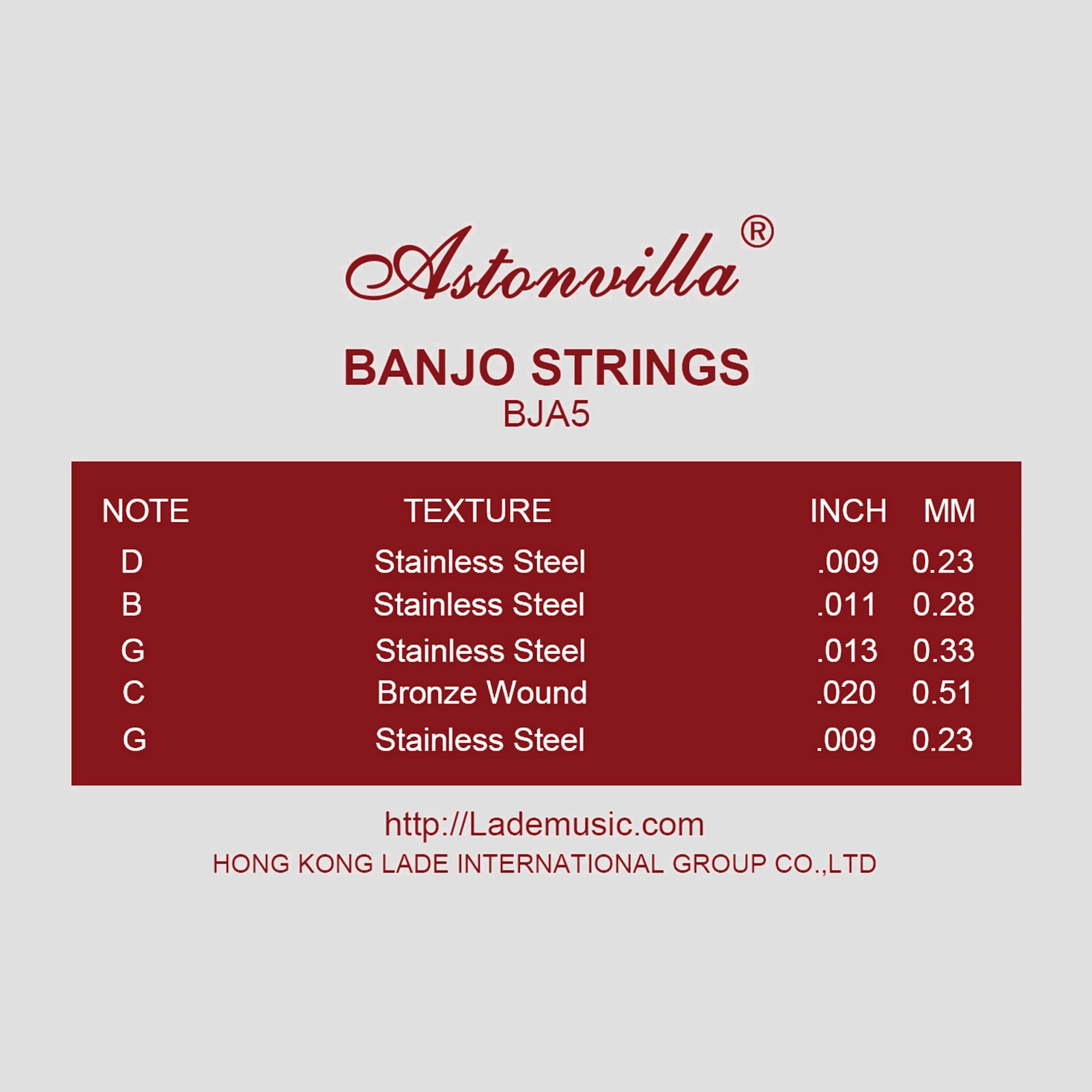 Astonvilla BJA5 Banjo Strings Copper Alloy Precision Wound Phosphor Bronze Winding Anti-Rust Coating for Guitar Accessories